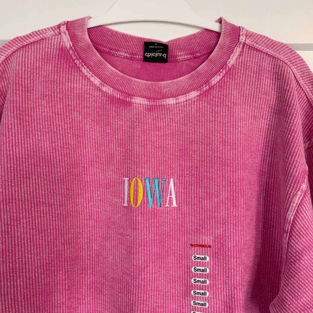 Chicka-D Pink Iowa Ribbed Crewneck - Picture 3 of 5